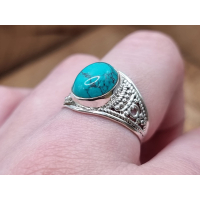 Echt zilveren ring met turkoois